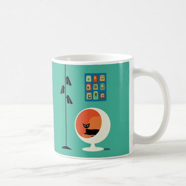 Mug Chat noir du milieu du siècle avec mini-ongles (Droite)