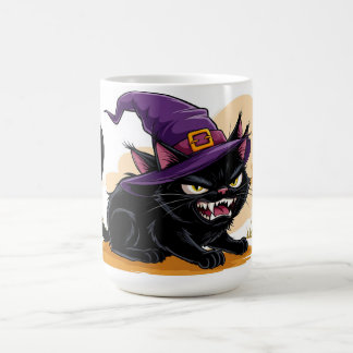 Mug Chat Noir en Colère dans un Chapeau de Sorcière Ha