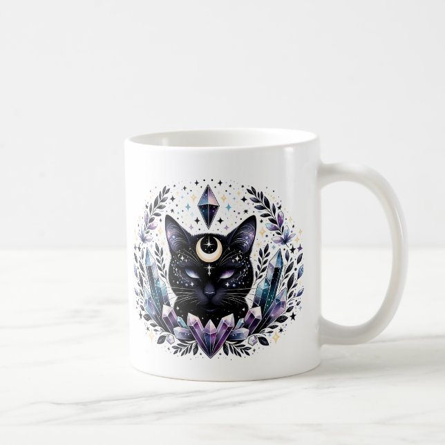 Mug Chat noir en cristal Imaginaire (Droite)