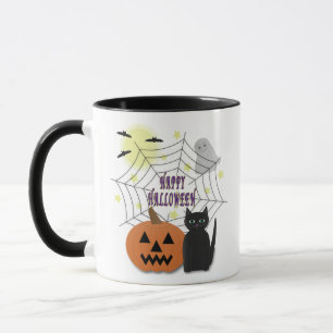 Mug Chat noir et Citrouille pas effrayant Halloween