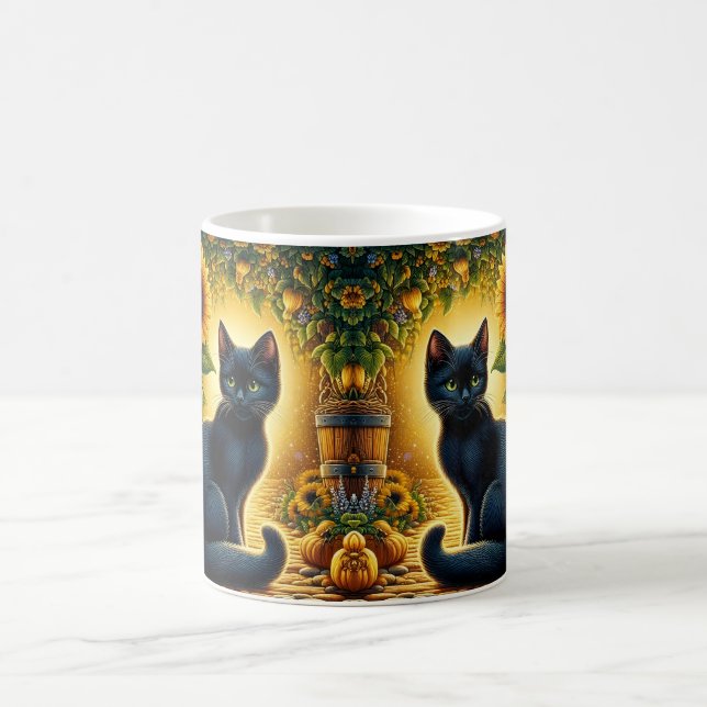 Mug Chat noir et tournesols (Centre)