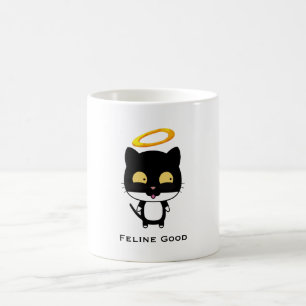 Mug Chat Noir Fundy Pun Avec Halo - Feline Bon