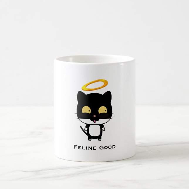 Mug Chat Noir Fundy Pun Avec Halo - Feline Bon (Centre)