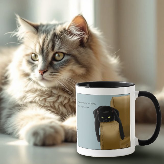 Mug Chat noir Funny Sassy Blue (Créateur téléchargé)