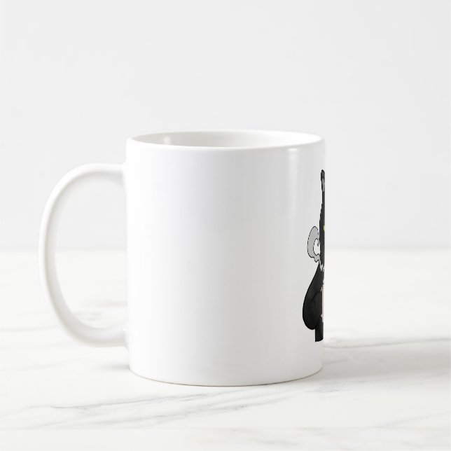 Mug Chat noir grumeux avec Groupement de café matin (Gauche)