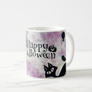 Mug Chat noir Halloween Citrouilles maléfiques Hiboux