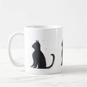Mug Chat noir Joli chaton chaton animal aquarelle Bell
