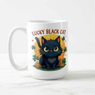 Mug Chat noir Lucky : St. Patrick's Day Clover & Coins