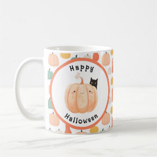 Mug Chat noir mignon à la recherche d'une Halloween Ci