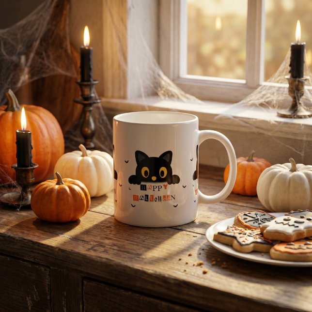 Mug Chat noir mignon Halloween (Créateur téléchargé)