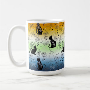 Mug Chat noir mystique et magique AroAce Agender fière