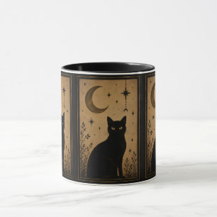 Mug Chat noir mystique Lune et Étoiles Gothique Vintag