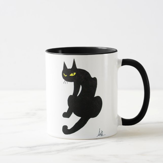 Mug CHAT NOIR NINJA Blanc (Droite)