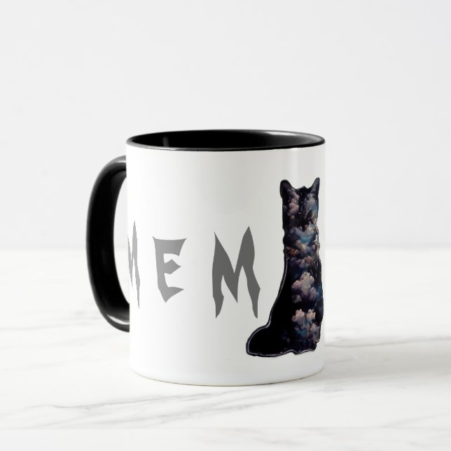 Mug Chat noir nuageux (Devant gauche)