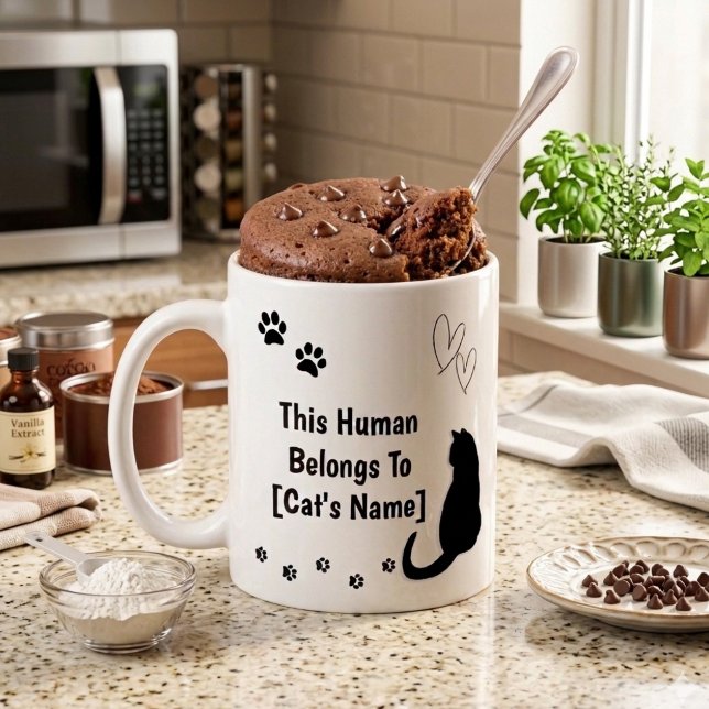 Mug Chat Noir Personnalisé (Personalized coffee mug for cat lovers)