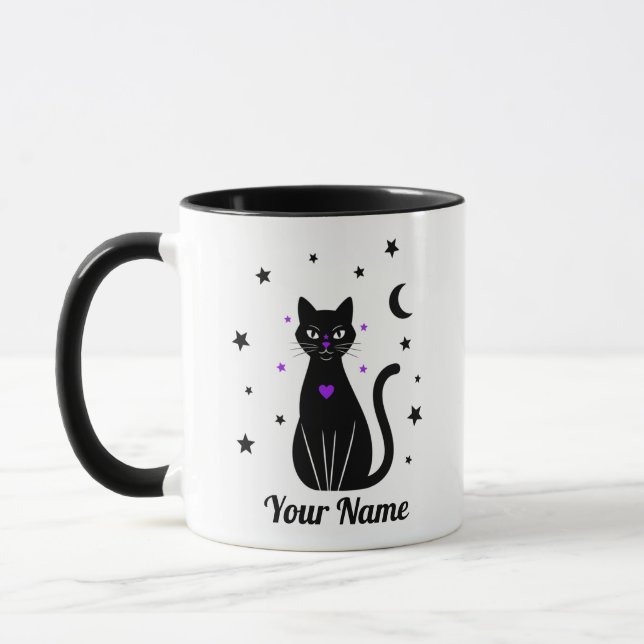 Mug chat noir personnalisé (Gauche)