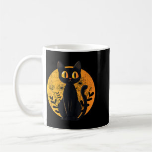 Mug Chat Noir Rétro et Citrouille Halloween