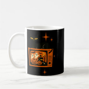Mug Chat noir rétro Halloween TV Fantôme Citrouille Vi