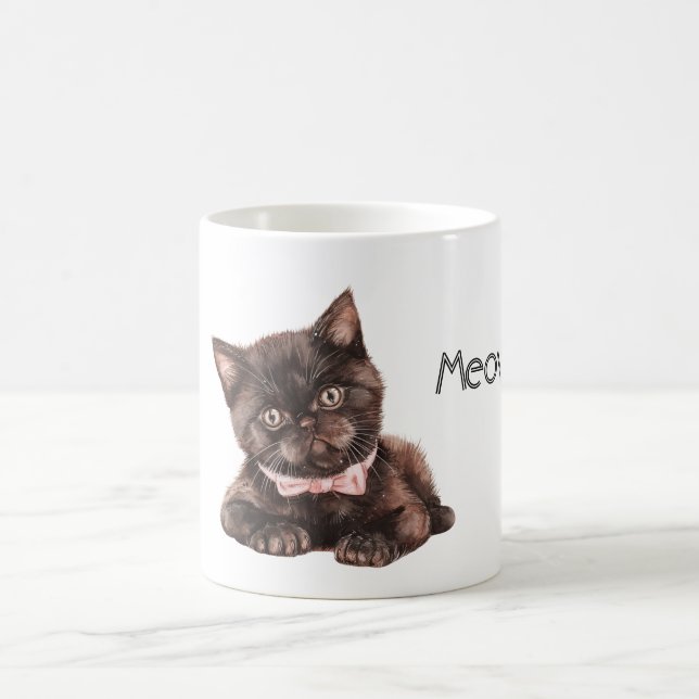Mug Chat noir ruban rose (Centre)