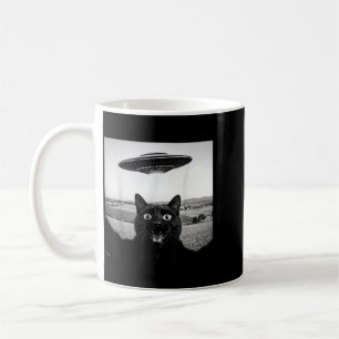 Mug Chat Noir Selfie Ufo Alien Cadeaux Drôles Pour Hom