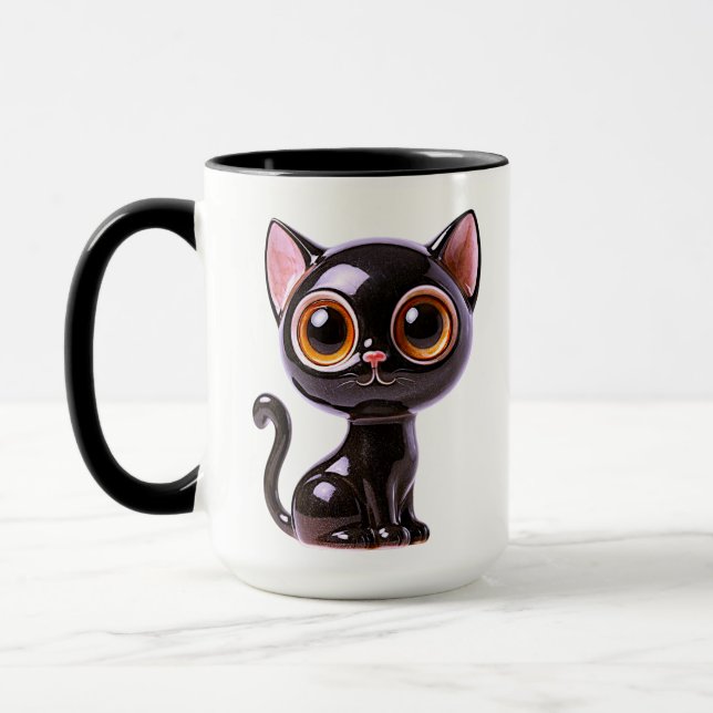 Mug Chat noir stylisé assis (Gauche)