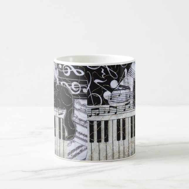Mug Chat noir sur un clavier (Centre)