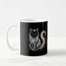 Chat noir Velours Clair de Lune Argenté