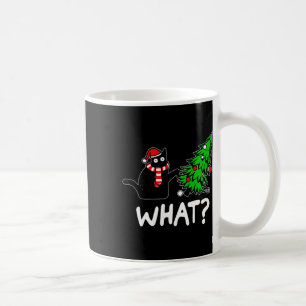 Mug Chat noir vilain amusant renversant l'arbre de Noë
