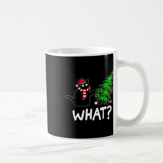 Mug Chat noir vilain amusant renversant l'arbre de Noë (Droite)