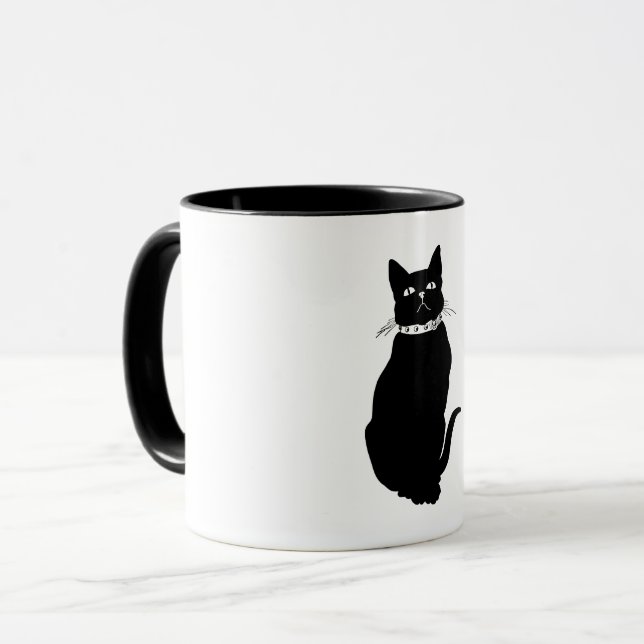 Mug Chat noir vintage (Devant gauche)