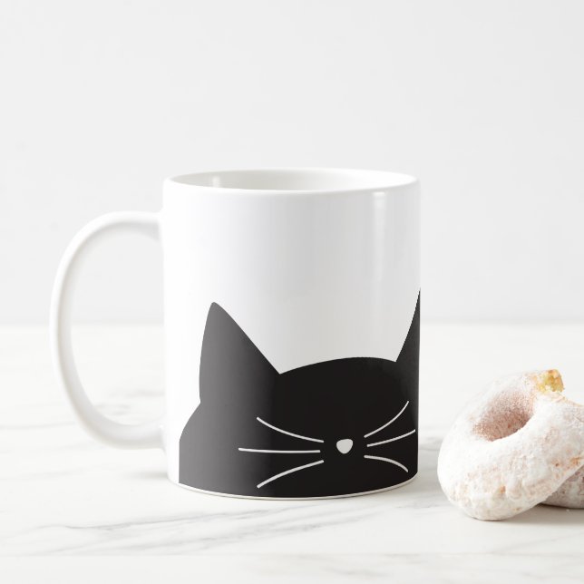 Mug Chat noir, Whiskers et Queue (Avec donut)