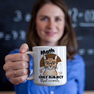 Mug Chat orange avec professeur de mathématiques
