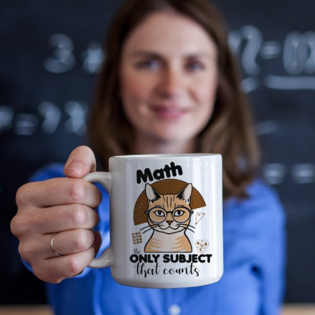 Mug Chat orange avec professeur de mathématiques (Créateur téléchargé)