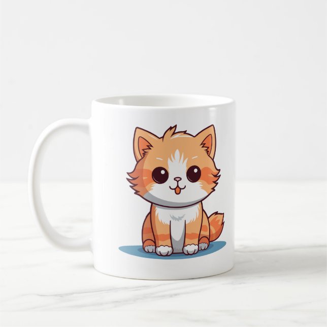 Mug Chat Orange Mignon – Tasse à Café Chat Adorabl (Gauche)