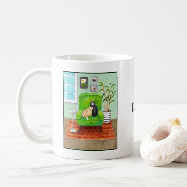 Mug Chat orange tabby & Smoking Chaton Personnalisé (Avec donut)
