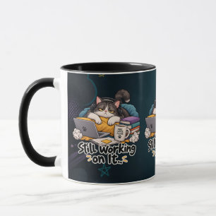 Mug Chat Paresseux Drôle Encore En Travail – Procrasti