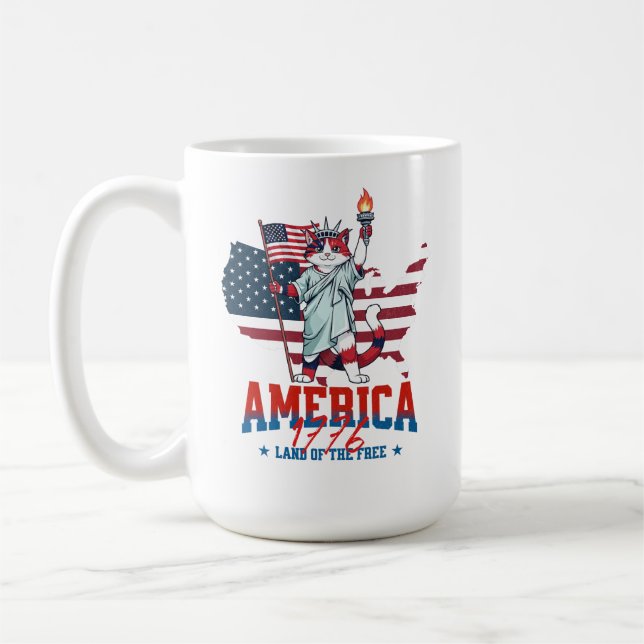 Mug Chat patriote du 250e anniversaire de l'Amérique (Gauche)