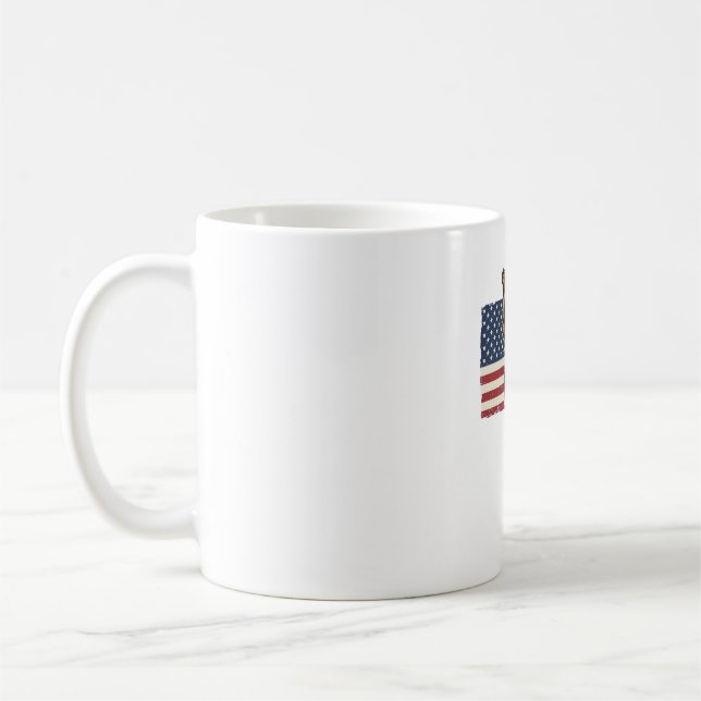 Mug Chat patriotique Drapeau américain Design vectorie (Gauche)