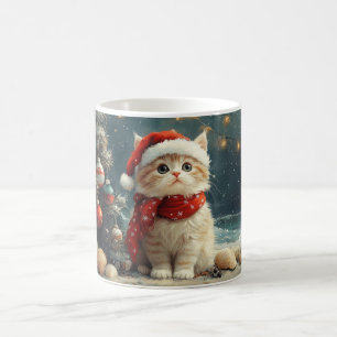 Mug Chat Persan Noël Vintage Plage