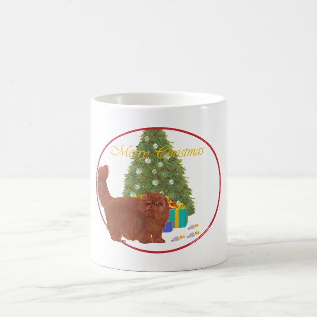 Mug Chat Persan Rouge Joyeux Noël (Centre)
