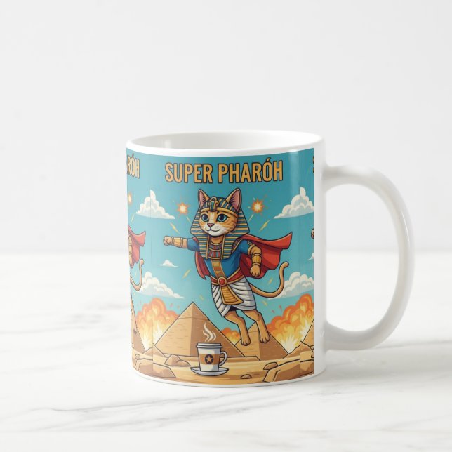 Mug Chat Pharaon - Félin Égyptien Ancien Super Héroïqu (Droite)