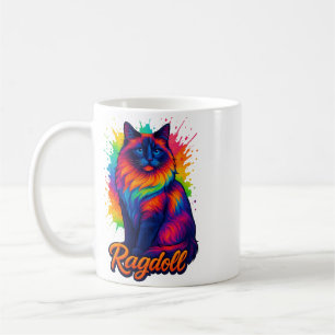 Mug Chat Pop-Art Ragdoll - Rue Neon colorée