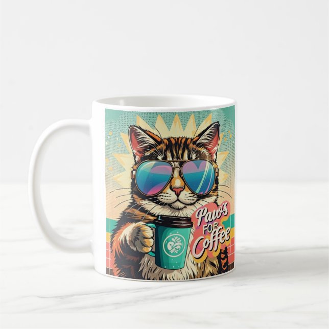 Mug Chat portant des lunettes de soleil surdimensionné (Gauche)