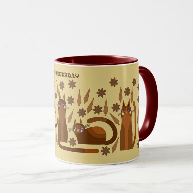 MUG CHAT POUR ANNIVERSAIRE (Devant droit)