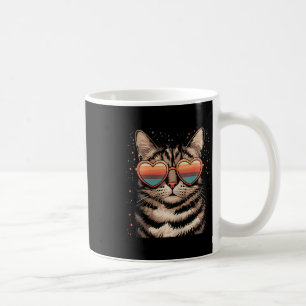 Mug Chat Rétro Avec Lunettes De Soleil Cœur Amour Mign