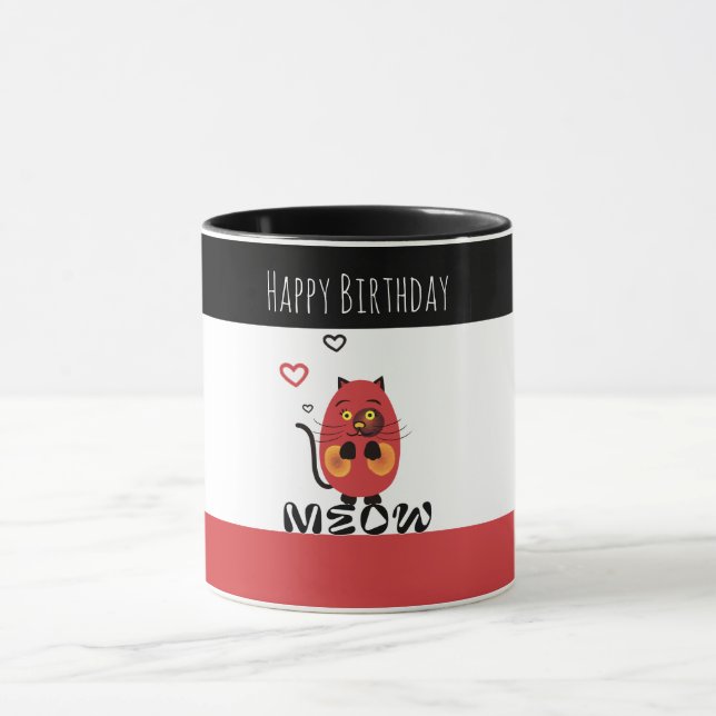 Mug Chat rouge mignon (Centre)