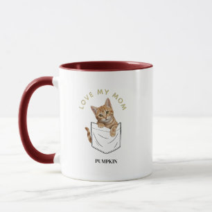 Mug Chat roux adorable dans le nom de poche