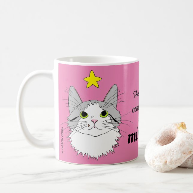 Mug Chat Roux Miracles Gizmo Inspirant Rose (Avec donut)