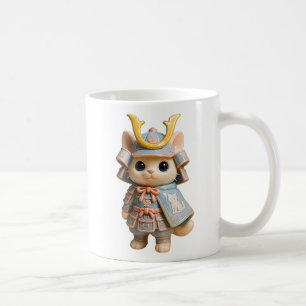 Mug Chat samouraï kawaii pastel