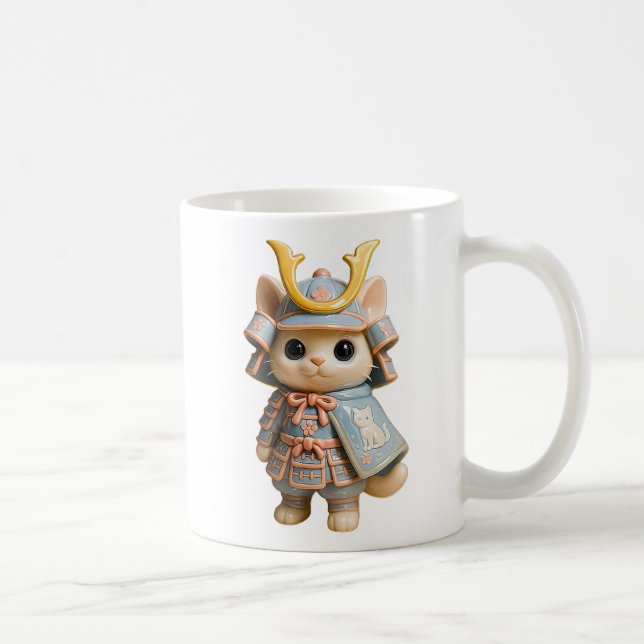 Mug Chat samouraï kawaii pastel (Droite)